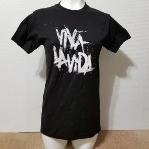 Coldplay shirt Small Viva La Vida logo slogan black graphic band merch